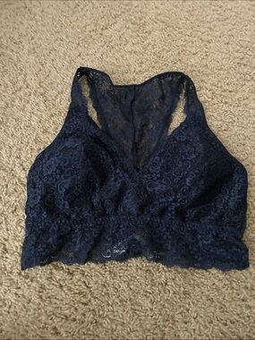 Soma Navy Lace Bralette (size large)